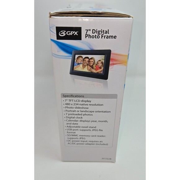 GPX 7" Digital Photo Frame TFT LCD Clock Calendar SD Card and USB with Box Guide - Picture 11 of 16
